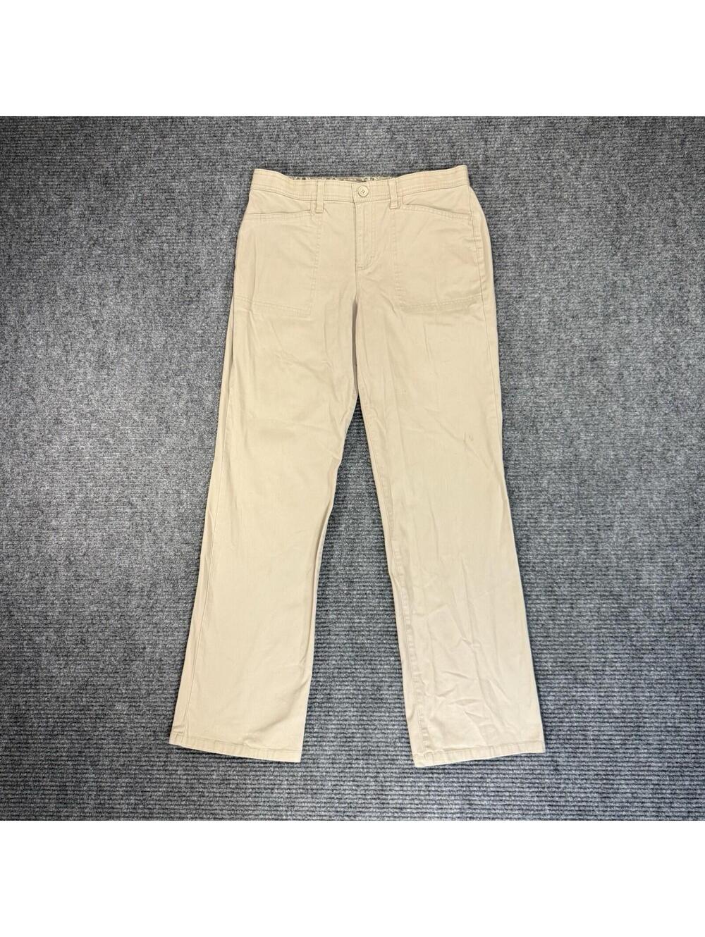 Gloria Vanderbilt Beige Straight Leg Chino Khaki Pants Size 8 36x30.5 Preppy